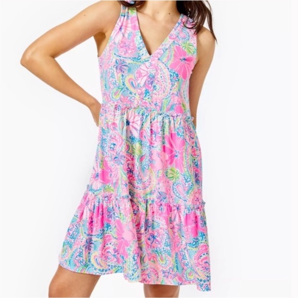 Lilly Pulitzer Lorina Swing Dress in Multi Flock Full of Fun - Picture 1 of 15